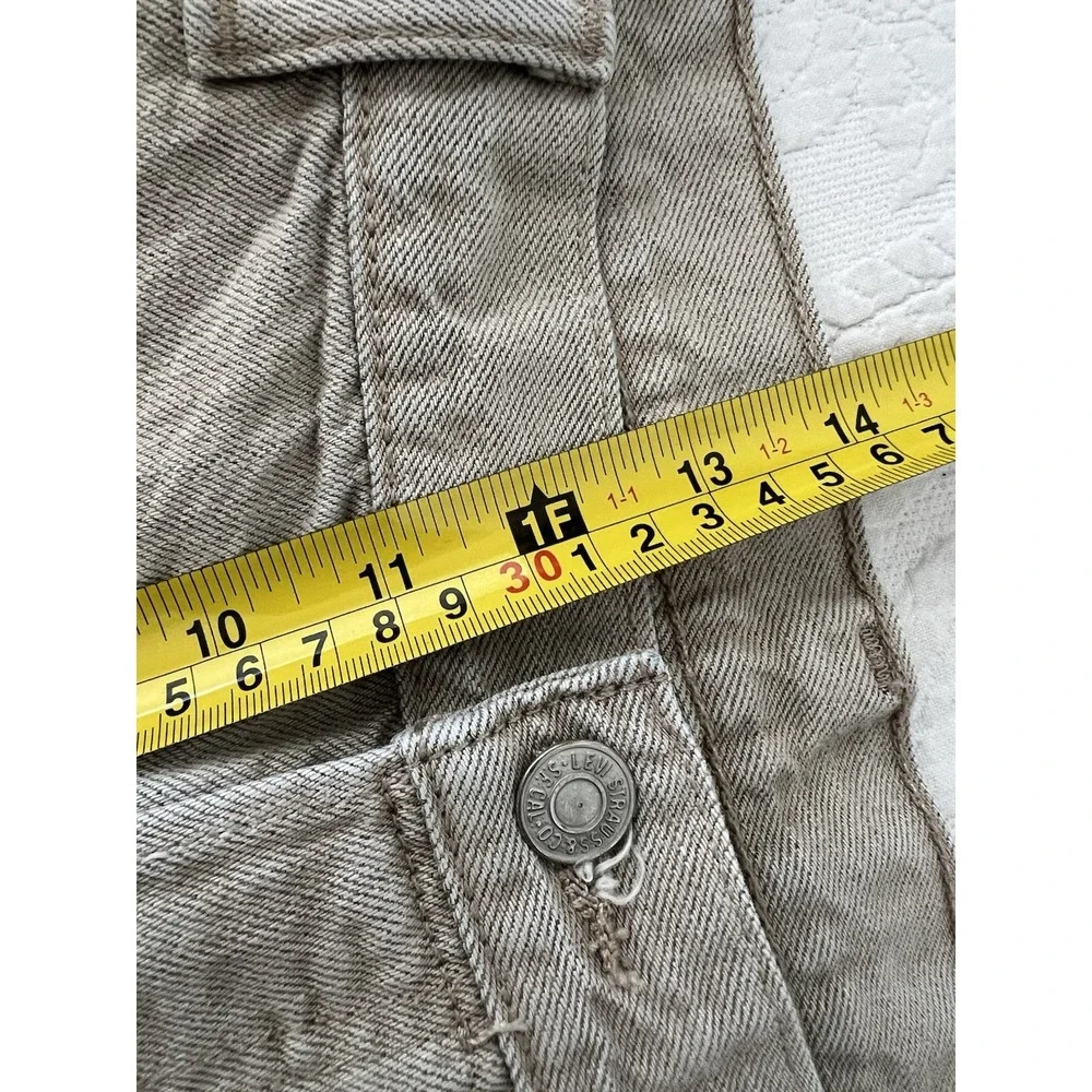 Levis 501 Beige Jeans WHITE OAK CONE DENIM Mens 42x36 (FITS 38x30) Button Fly